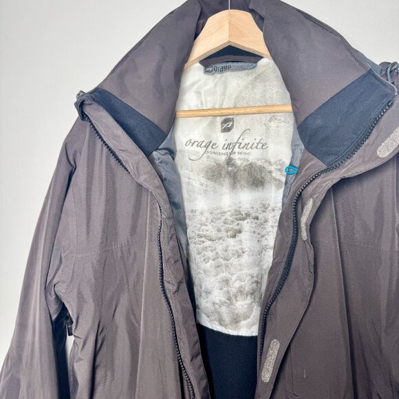 Orage Gortex Hooded Ski Snow Coat in Deep Brown Sz M - Picture 4 of 13